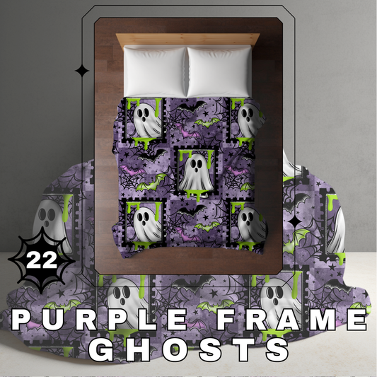Blanket Halloween #22 - Purple Frame Ghosts