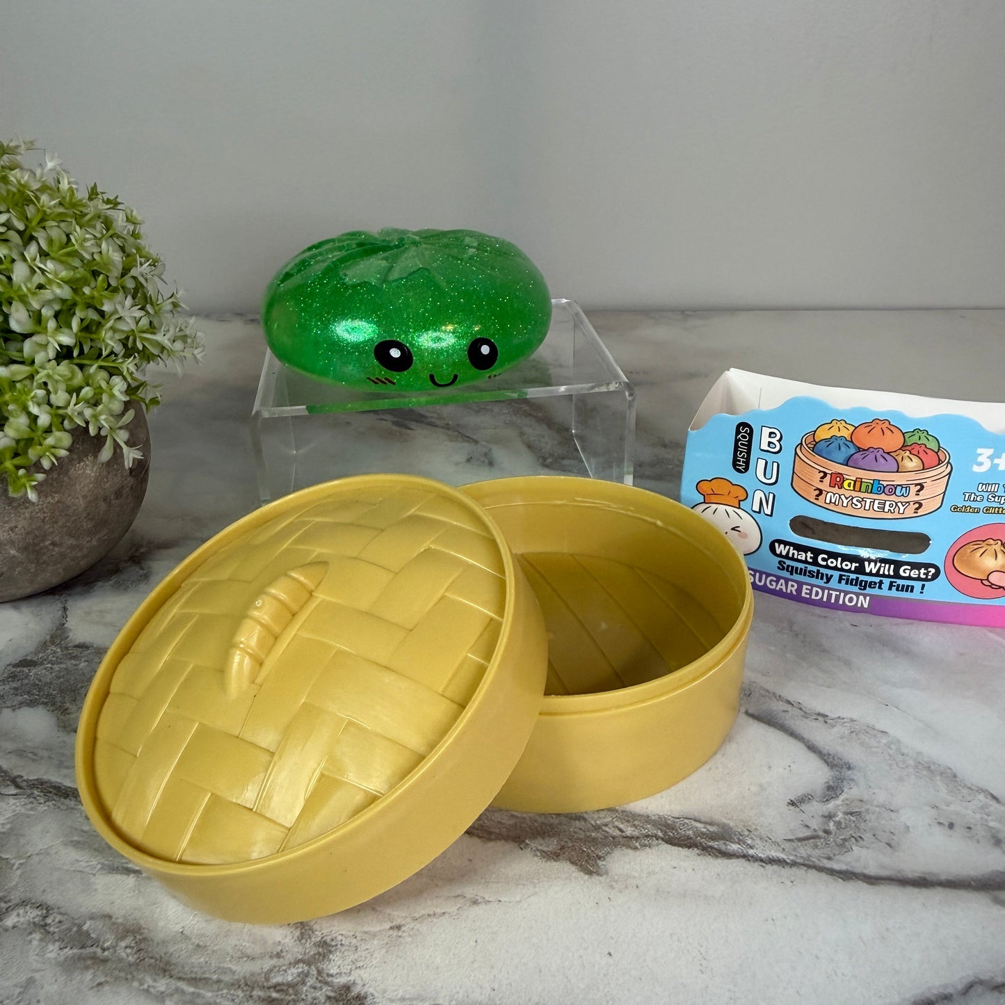 Squishy Toy - Viral Dumpling, Slow Rise Glitter - Green