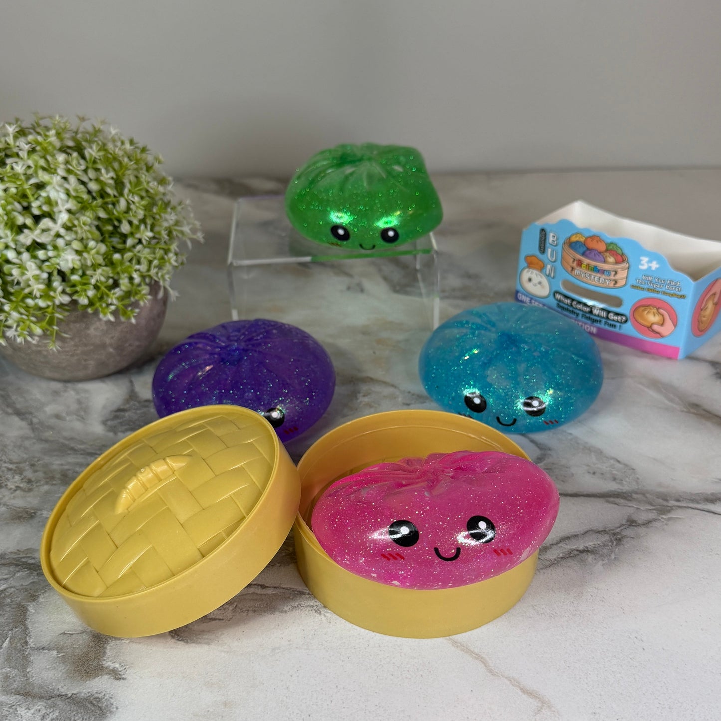 Squishy Toy - Viral Dumpling, Slow Rise Glitter - Purple