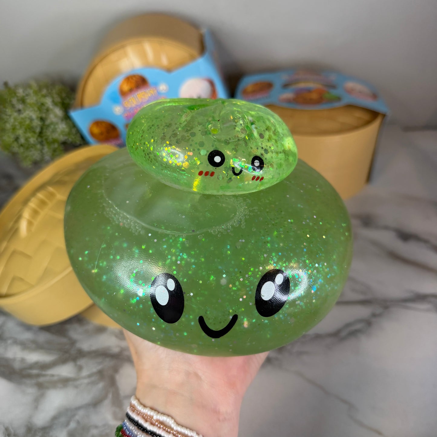 Squishy Toy - XL Jumbo Dumpling, Quick Squeeze Glitter - PREORDER