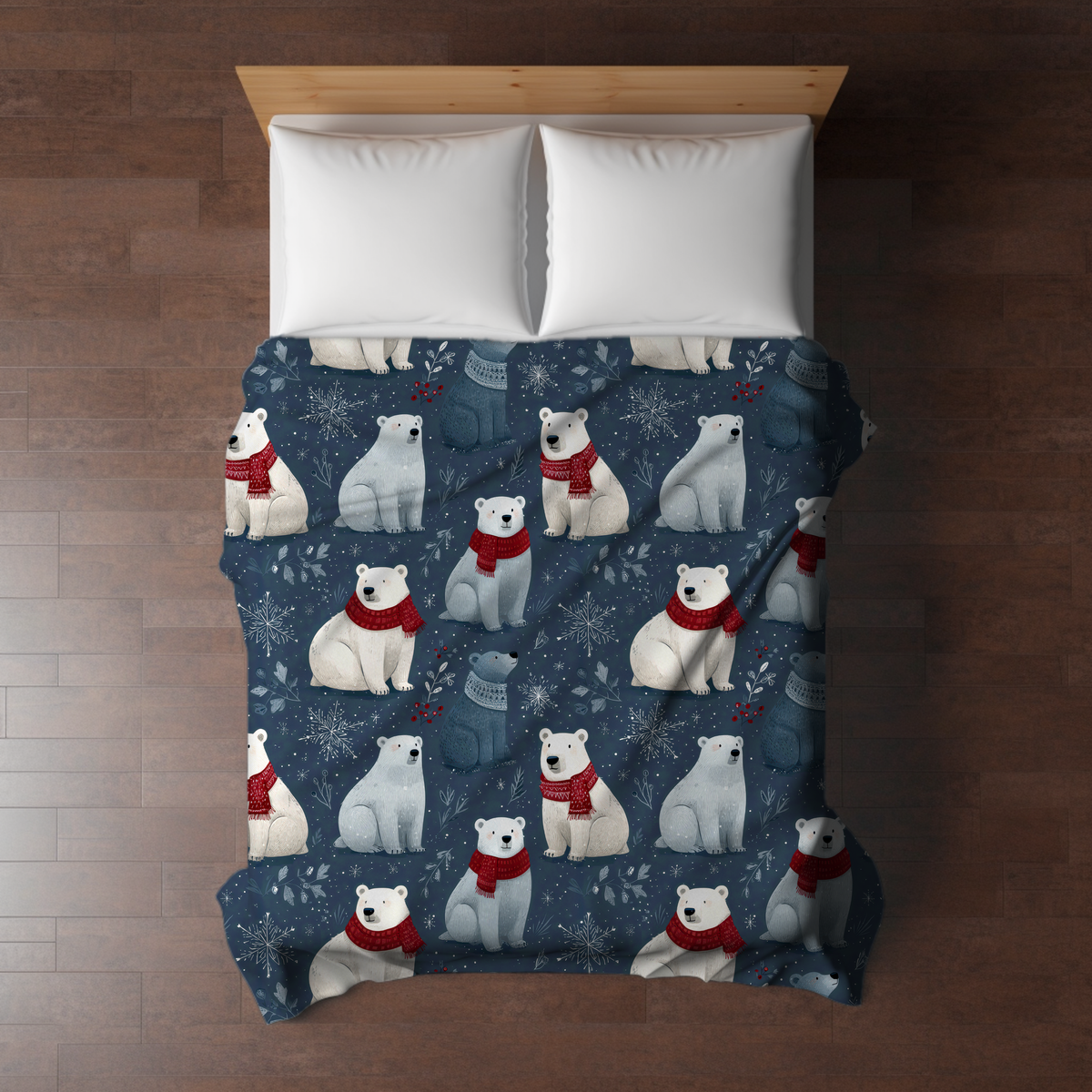 Blanket Christmas #24 - Blue Polar Bear - PREORDER