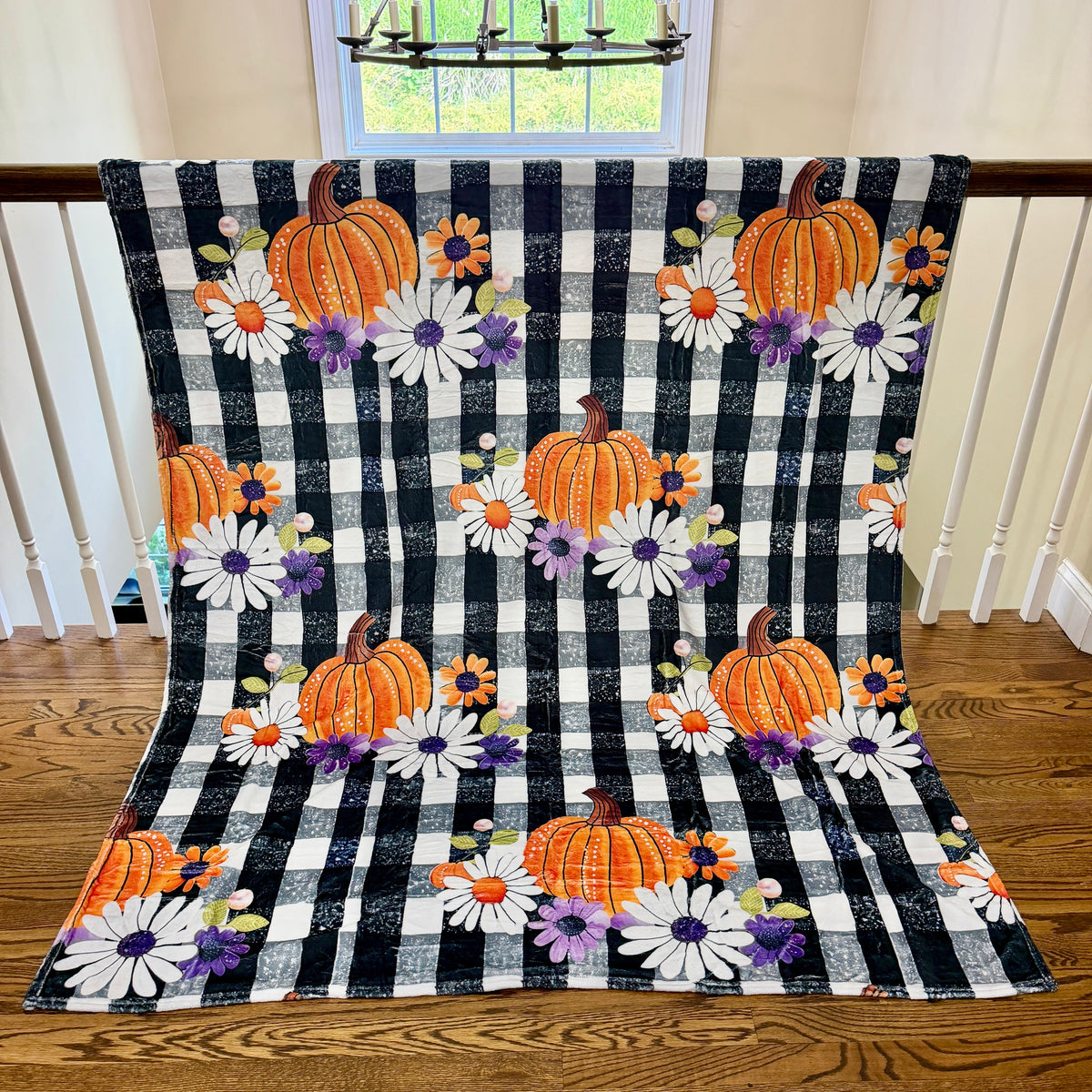 Blanket Halloween #37 - Plaid Pumpkin Floral