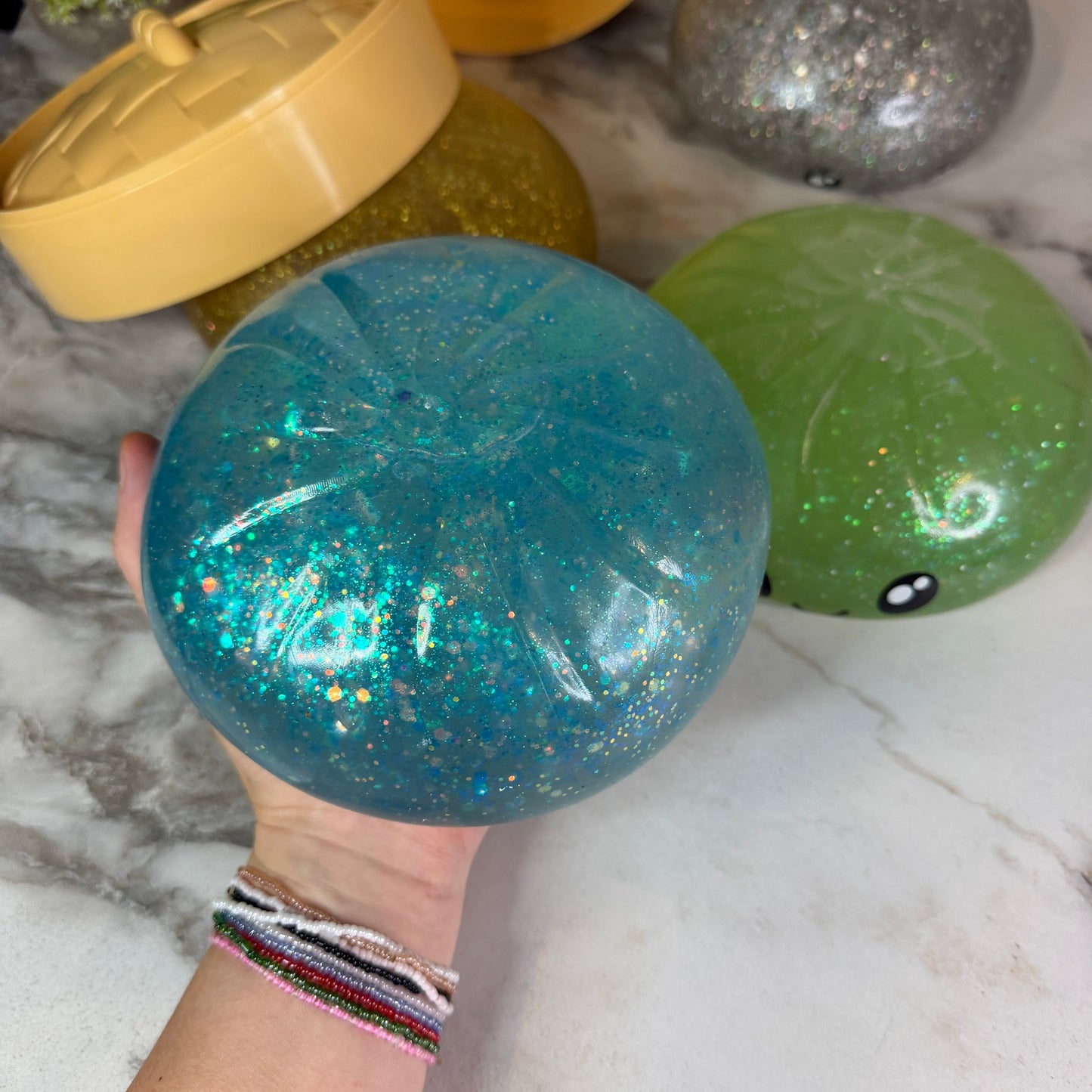 Squishy Toy - XL Jumbo Dumpling, Quick Squeeze Glitter - PREORDER