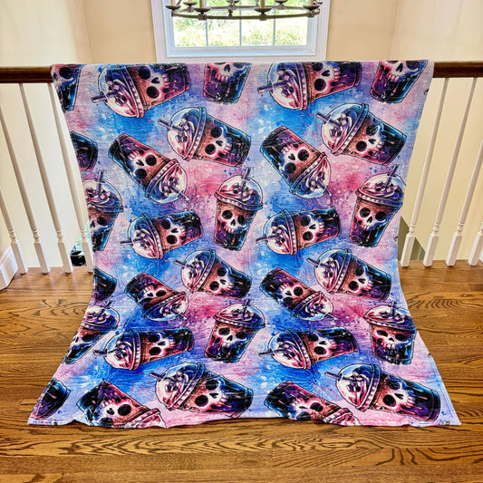 Blanket Halloween #19 - Skull Purple Blue