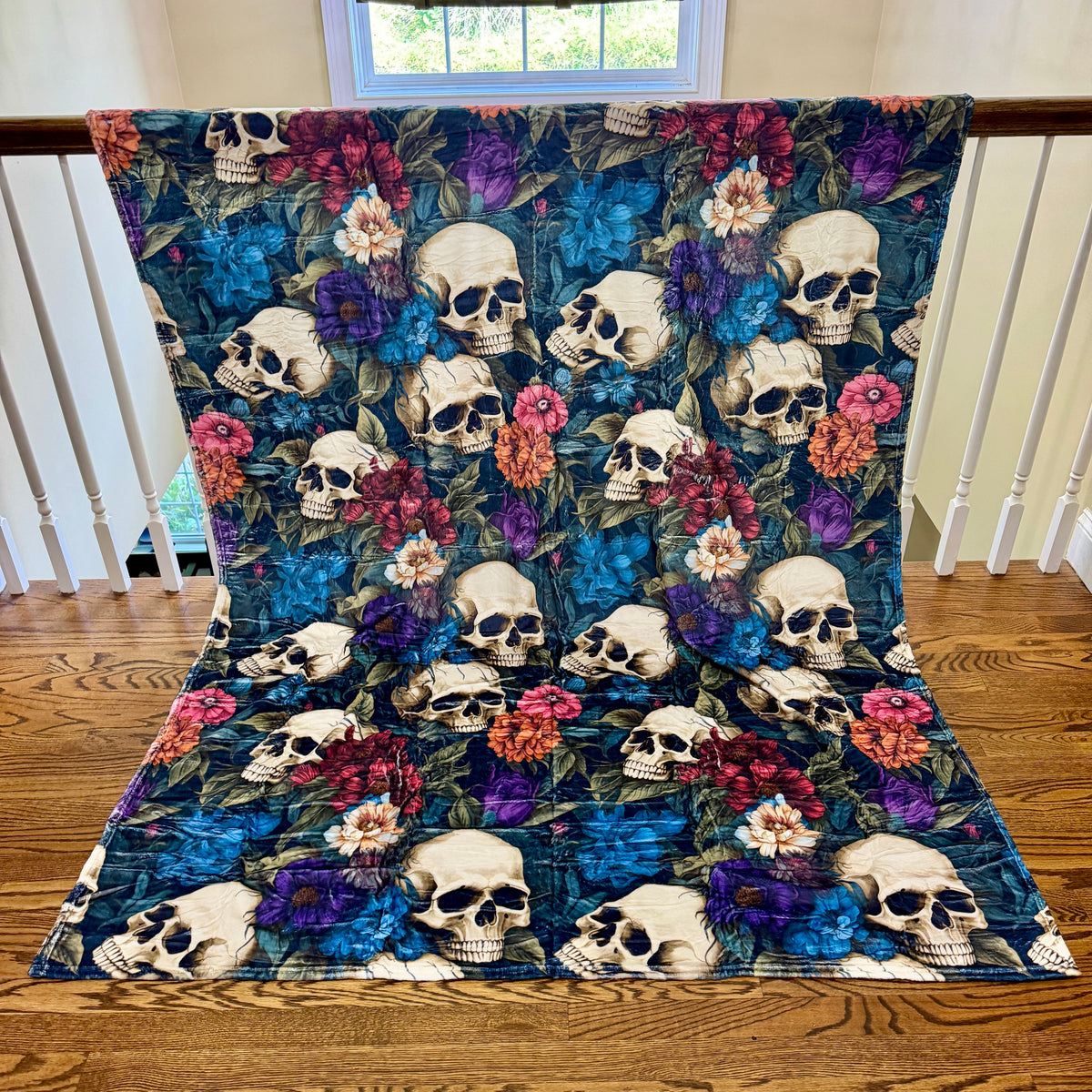 Blanket Halloween #9 - Floral Skull