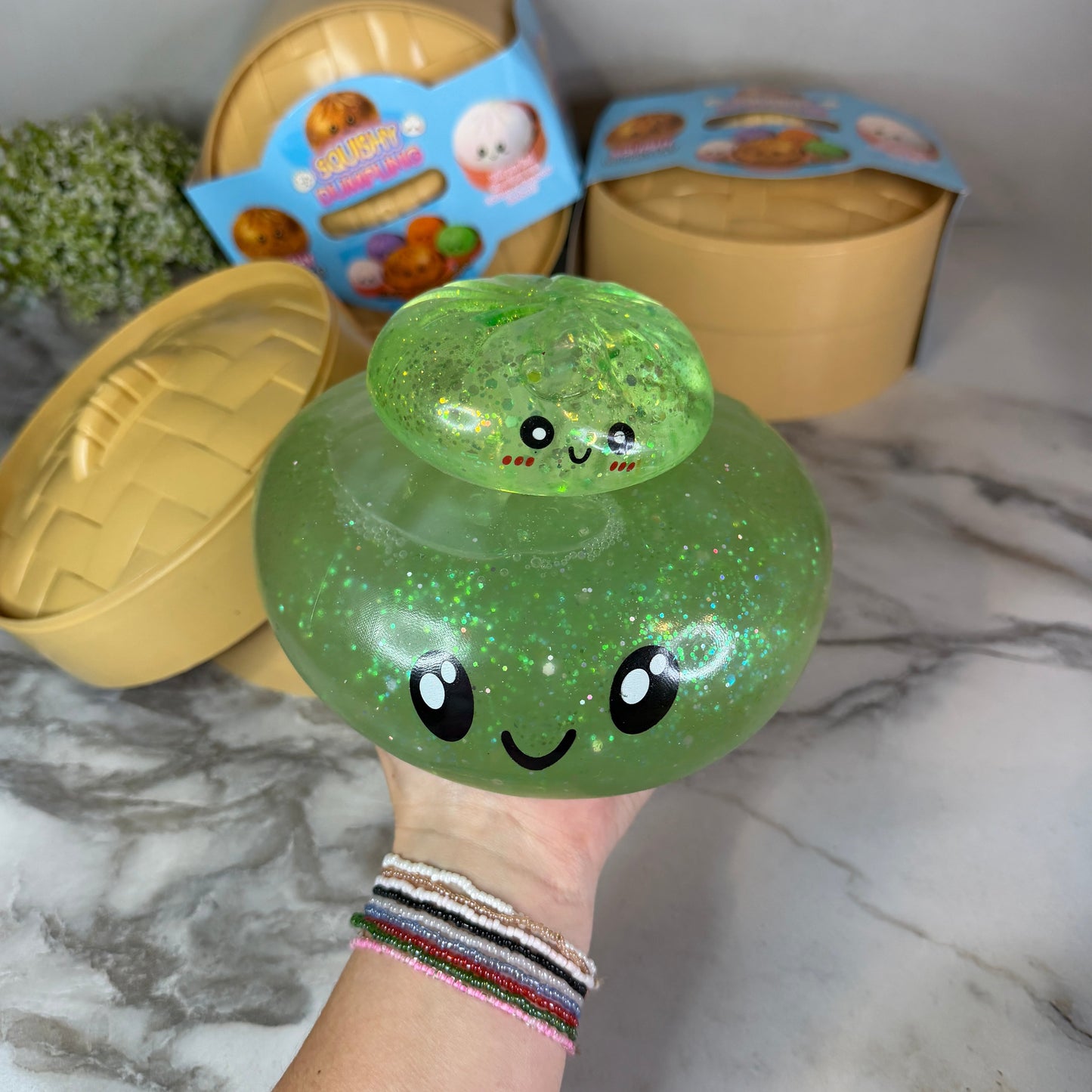 Squishy Toy - XL Jumbo Dumpling, Quick Squeeze Glitter - PREORDER